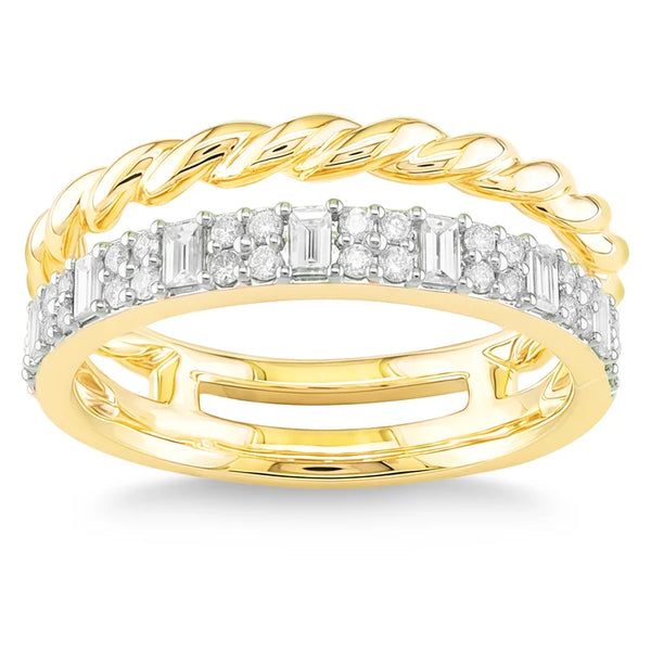 Baguette and Round Brilliant Diamond Ring (0.42 ctw) Y6