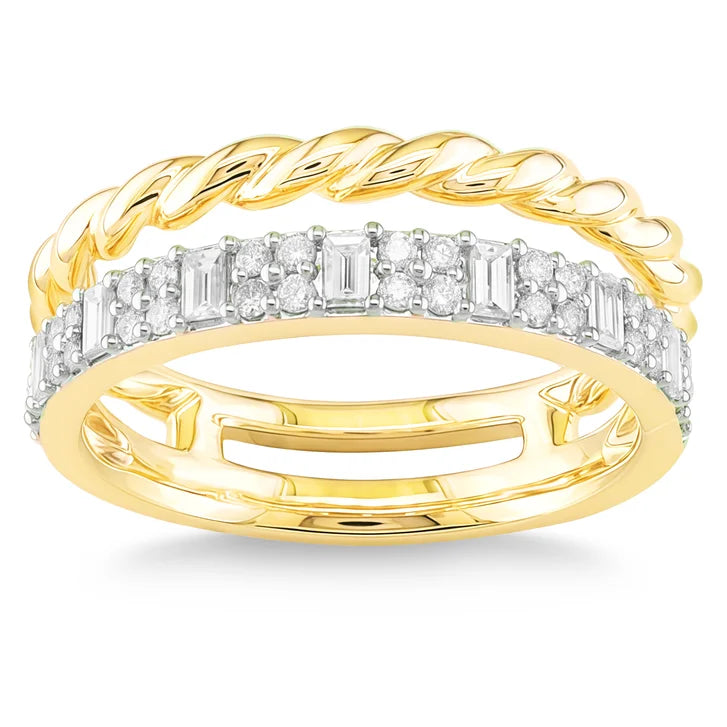 Baguette and Round Brilliant Diamond Ring (0.42 ctw) Y2