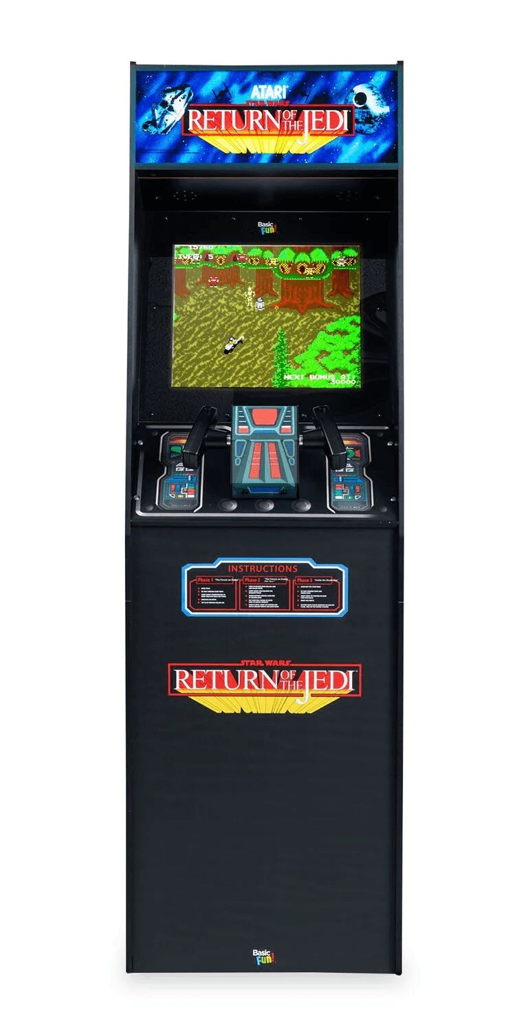 Basic Fun Atari Star Wars Ultra Series Arcade Classics Cabinet for Home, Free Standing Game Machine with 3 Games V2
