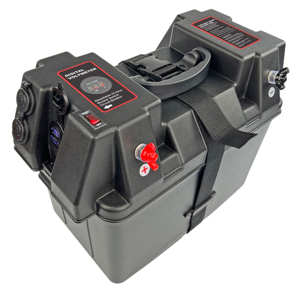Battery Box Power Station with Charge Indicator, Black D3