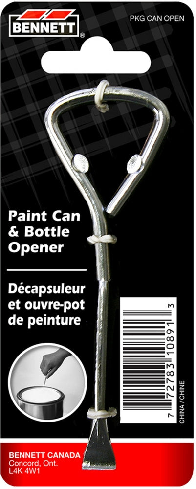 Bennett Metal Paint Can & Bottle Opener, Silver M7