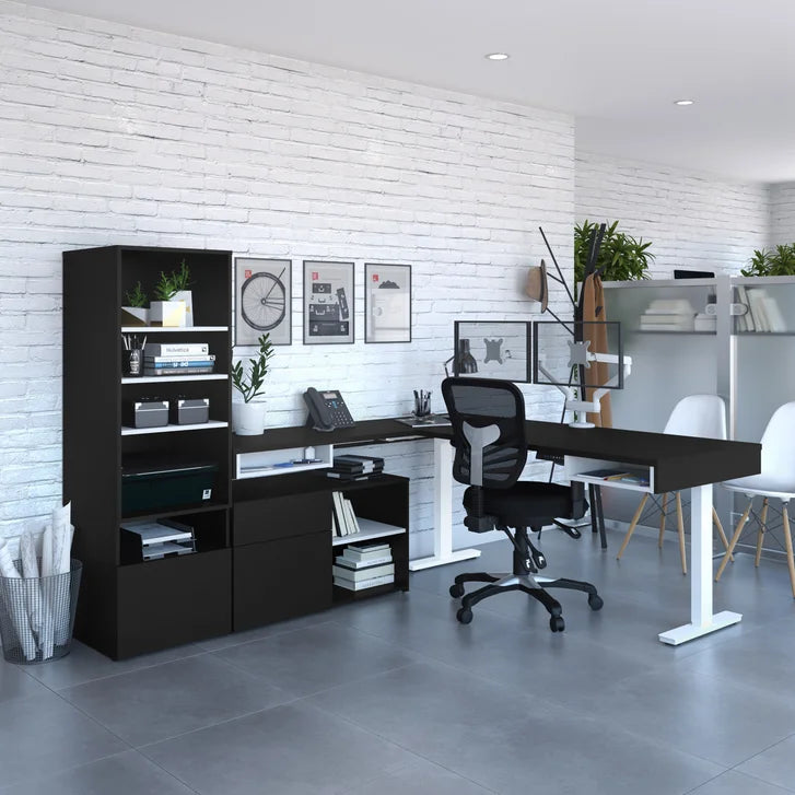 Bestar Viva L-shaped Height-adjustable Workstation R0