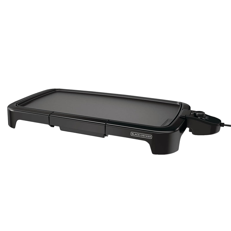 Black & Decker Family Sized Electric Griddle, Black, 20-in x 11-in H0