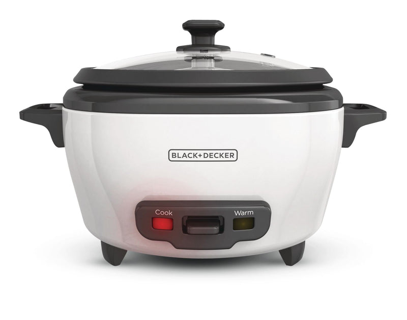 Black & Decker Non-Stick Rice Cooker & Steamer White, 6 Cups S5