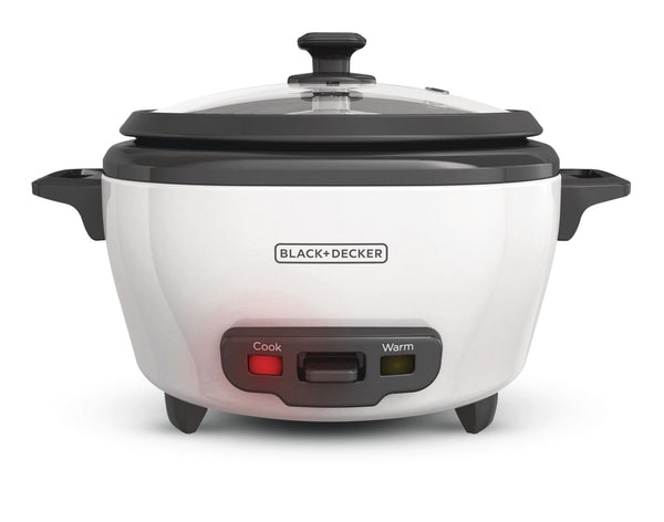 Black & Decker Non-Stick Rice Cooker & Steamer White, 6 Cups I2