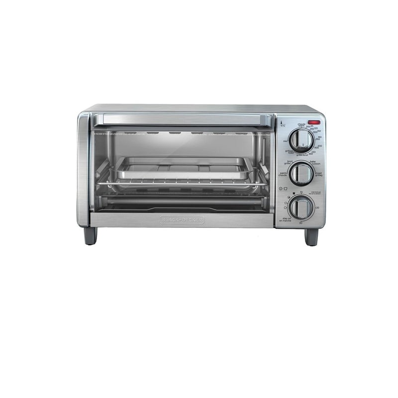 Black & Decker Toaster Oven with Natural Convection, Stainless Steel, 4-Slice X8