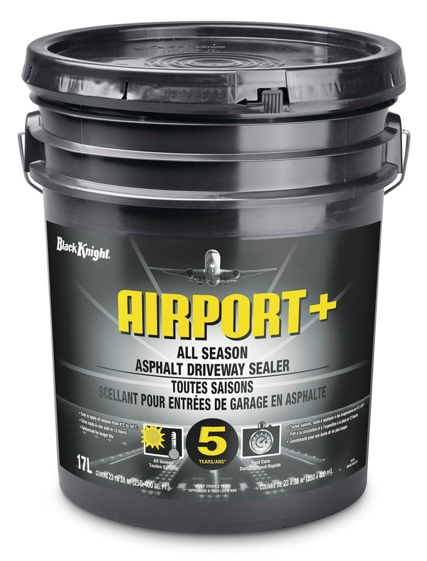 Black Knight Airport+ All-Season Driveway Asphalt Sealer, 250-400 sq. ft Coverage, 17-L V9