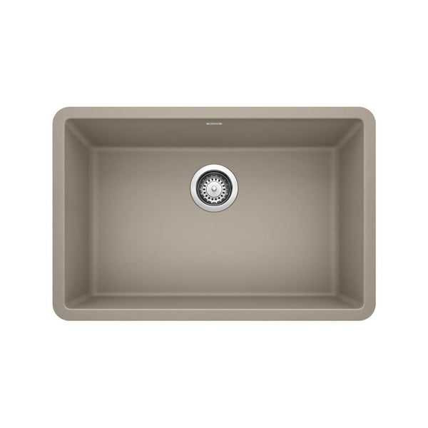Blanco Precis SILGRANIT 27-in Single Bowl Undermount Kitchen Sink, Truffle J7