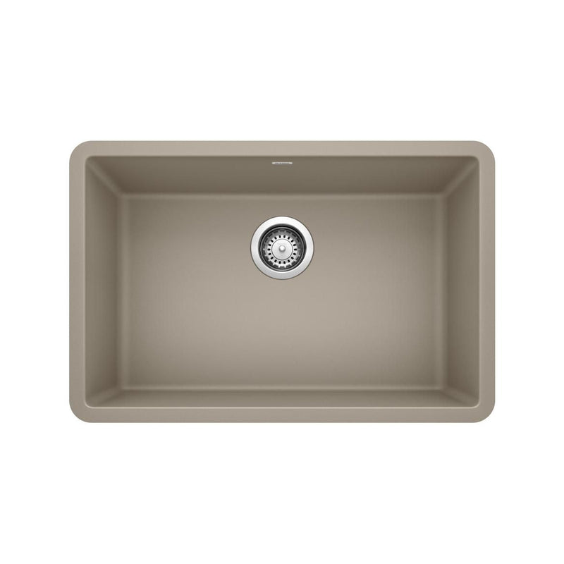 Blanco Precis SILGRANIT 27-in Single Bowl Undermount Kitchen Sink, Truffle W9