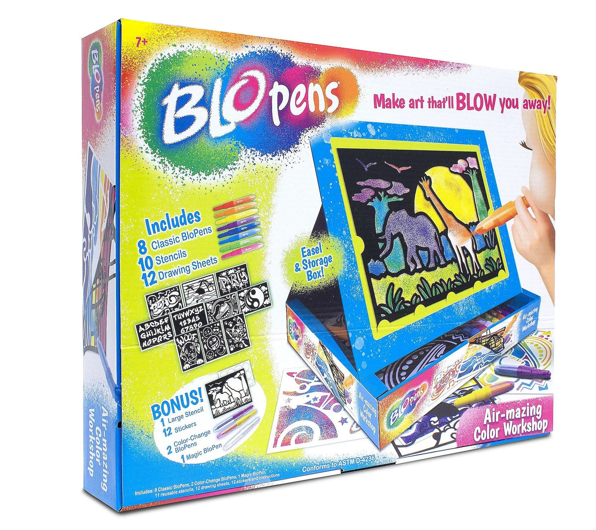 BloPen Air-Mazing Colour Workshop Kit with 10 Stencils, Ages 7+