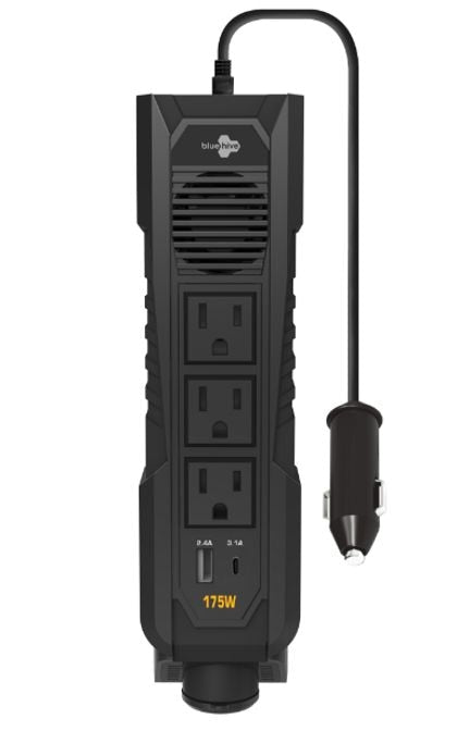 Bluehive Power Inverter with USB Ports & Electrical Outlets, 175W, I6