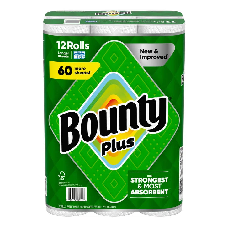 Bounty Plus Paper Towel, 12 x 91 Sheets H6