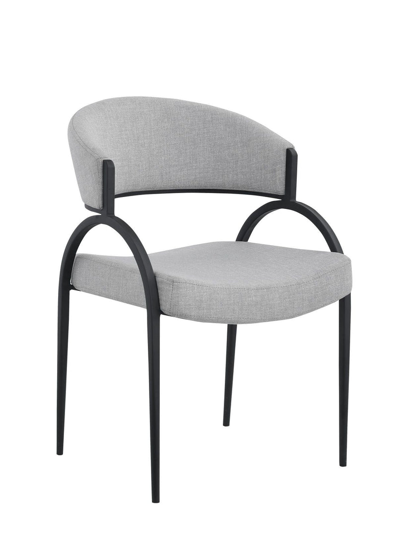 Brassex Alara Cream/Black Fabric Upholstered Dining Chair, 2-pc P1