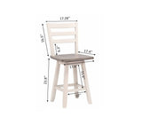 Brassex Alice Grey/White Swivel Counter/Bar Stool with Back Rest, 2-pc