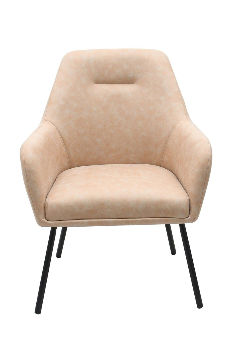 Brassex Arya Vintage Beige Tufted Fabric Upholstered Dining Chair M7