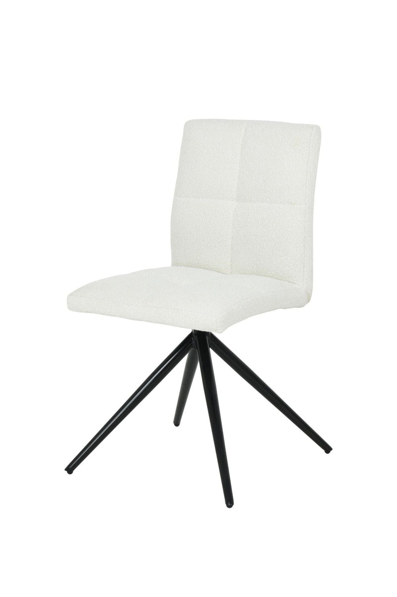Brassex Ethan White Fabric Upholstered Armless Dining Chair, 2-pc Z8
