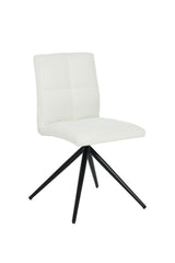 Brassex Ethan White Fabric Upholstered Armless Dining Chair, 2-pc
