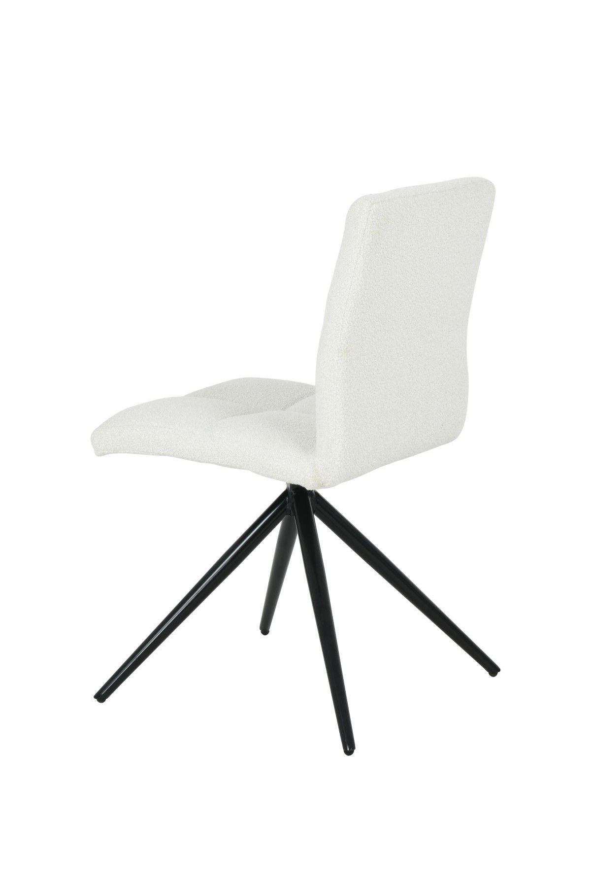 Brassex Ethan White Fabric Upholstered Armless Dining Chair, 2-pc