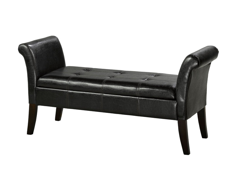 Brassex Fabric Tufted Accent Bench with Storage O8