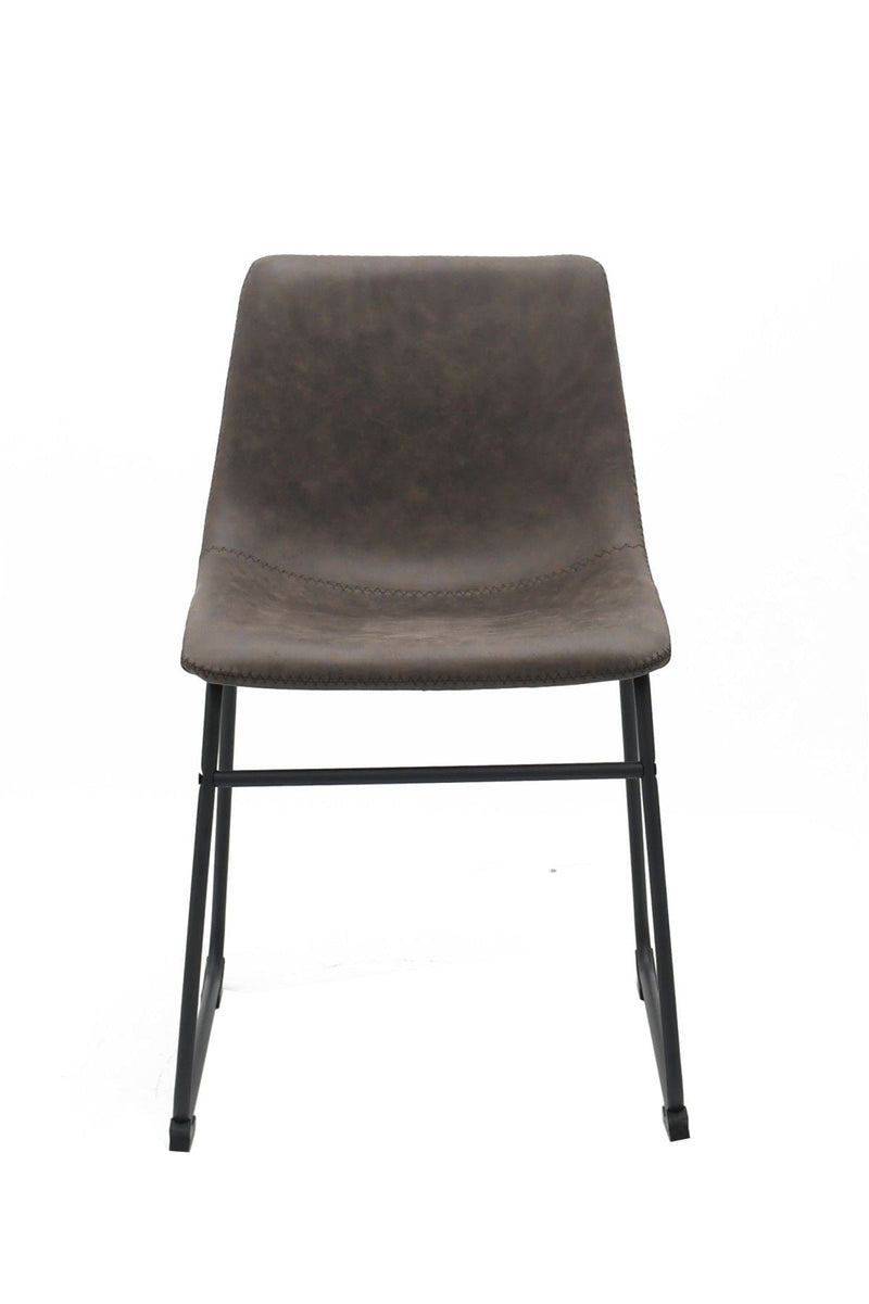 Brassex Rael Vintage Brown Fabric Upholstered Dining Chair, 2-pc M6