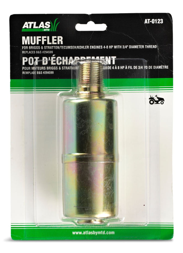 Briggs & Stratton Lawn Mower 4-8 HP Engine Muffler, For Engines with 3/4" Thread E6