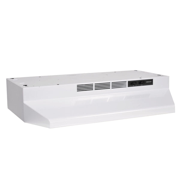 Broan BU2 Series 230CFM Under Cabinet Kitchen Exhaust Fan Range Hood, White, 24-in P5