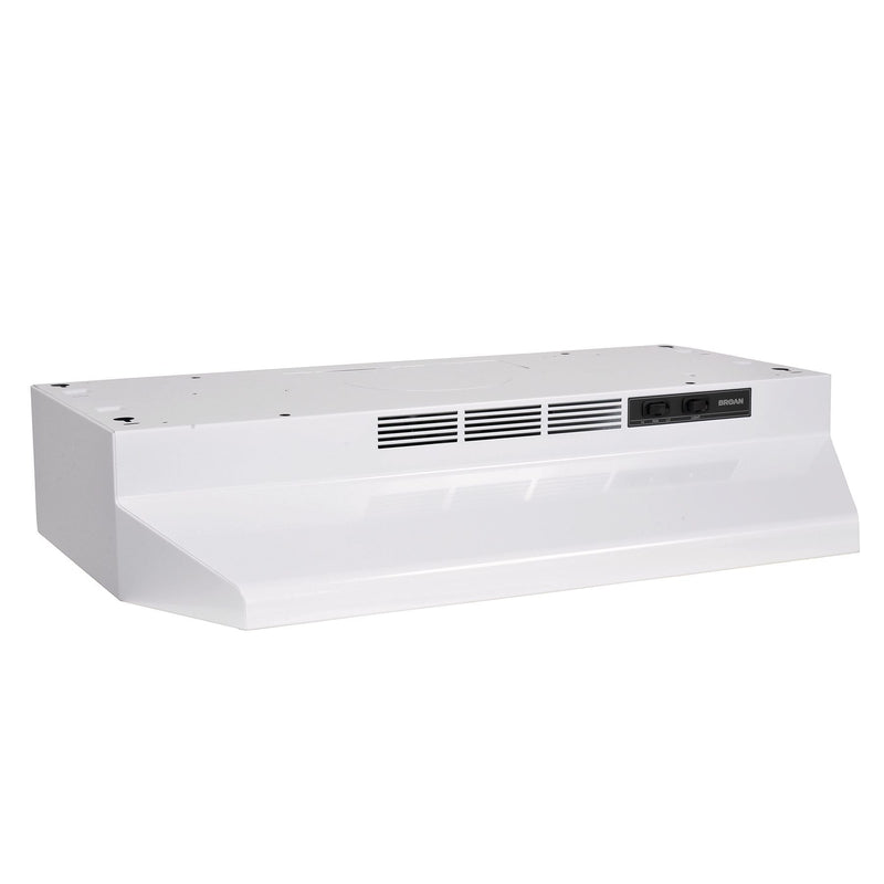 Broan BU2 Series 230CFM Under Cabinet Kitchen Exhaust Fan Range Hood, White, 24-in P5