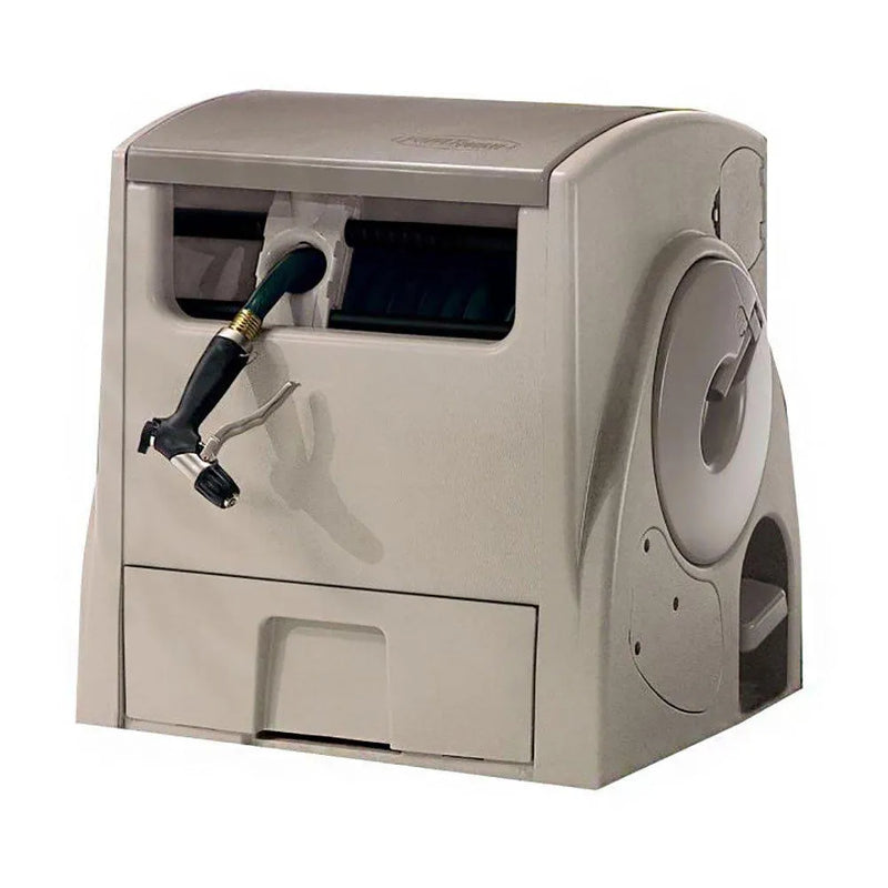 Powerwind Auto Power Rewind Hose Reel, Light Taupe T1