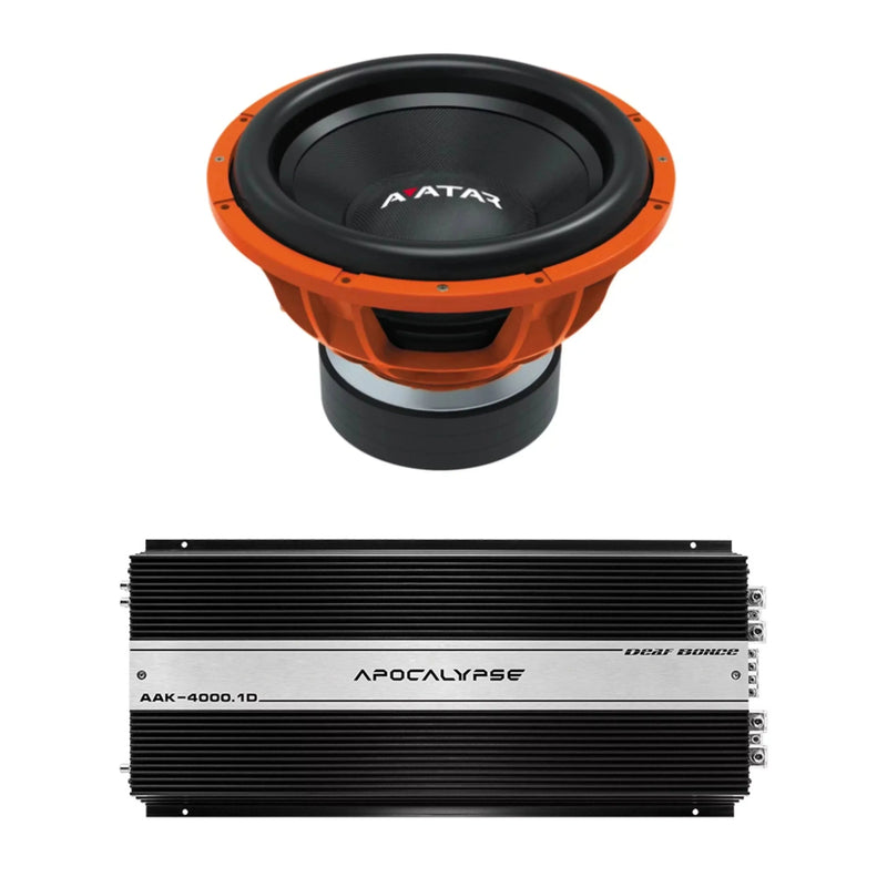 Car Audio 15" 2Ohm Subwoofer STU-1546-D2&Monoblock Amp Package New O3