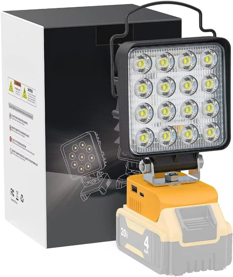 Cordless 20V Max LED Work Light for Dewalt 20v Battery 48W Flashlight U1
