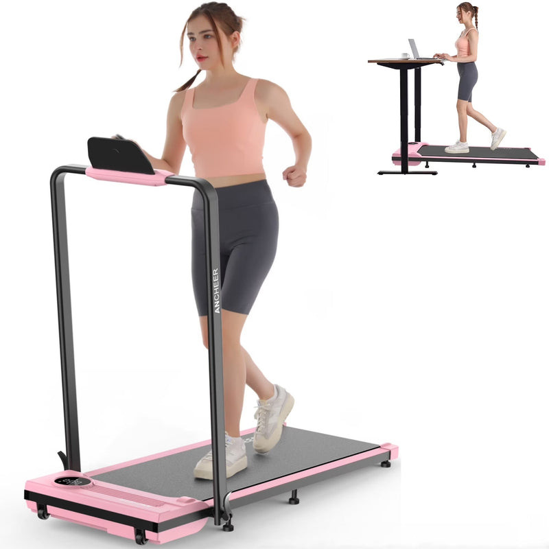 ANCHEER Portable Folding Walking Pad 300lb, 7.5 MPH Under Desk Treadmill with Remote Control LED Display,2 in 1 Walking Pad Treadmill for... X5
