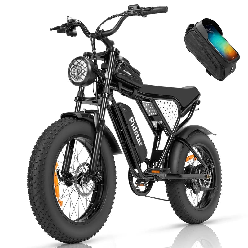 Electric Bike for Adults Ridstar, 1200W 30mph Moutain Bike,48V 15.6AH Battery E-Bike,20" Fat Tire Electric Motorcycle,Electric Bicycle 7 Speed Full Suspension G1