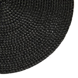 CANVAS Braided Round Placemats, Black, 15-in Diameter, 4-pk
