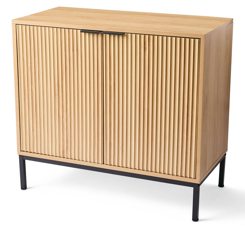 Canvas Byward Scallop Accent Cabinet Oak V4