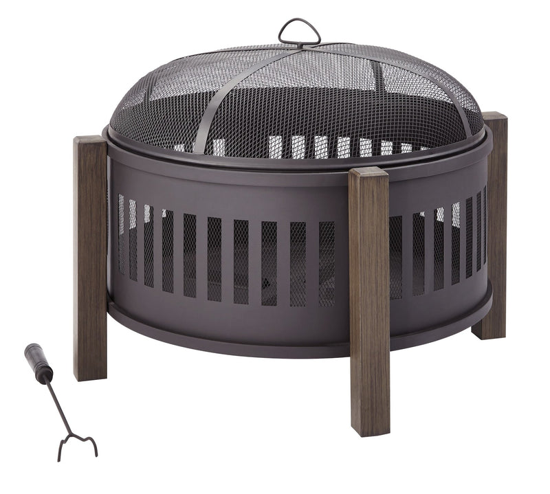Canvas Campobello Round Wood Burning Outdoor Fire Bowl/Fire Pit, 31 x 24-in J6