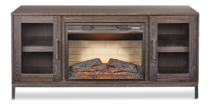 CANVAS Canmore Media Console Electric Fireplace TV Stand with Fireplace, 54-in, 1400W, Brown K6