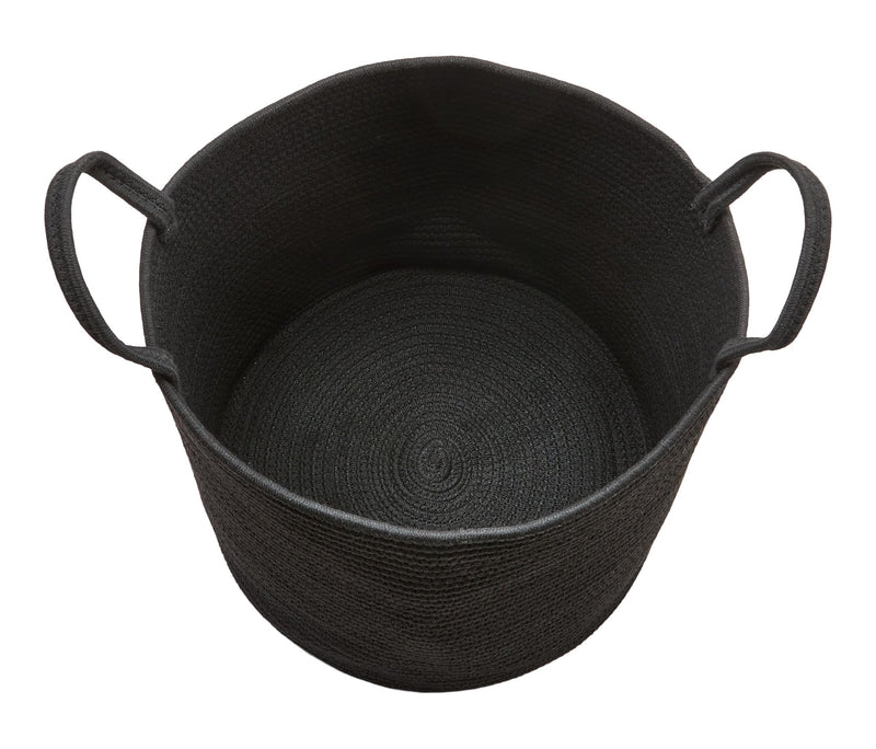 Canvas Finn Woven Cotton Rope Storage Basket, Black Y3