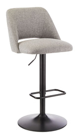 Canvas Inaya Adjustable Height Gas Lift Swivel Bar Stool, Grey