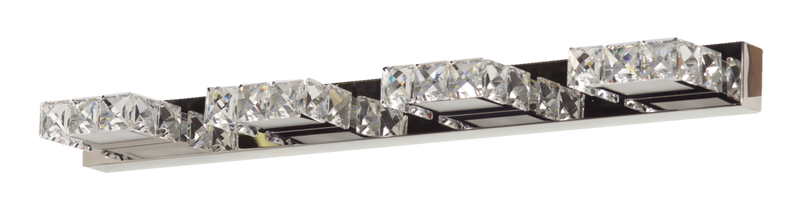 CANVAS Isabella 4-Light Crystal Design LED Vanity Light Fixture, Chrome X5