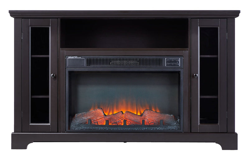 CANVAS Kingwood Media Electric Fireplace TV Stand, 57-in, 1500W, Includes Remote Control, Brown X9