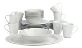 CANVAS Lauren 34pc Porcelain Dinnerware Set, Serves 8, White