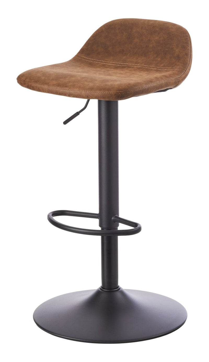 Canvas Luis Adjustable Height Gas Lift Swivel Bar Stool, Brown C5