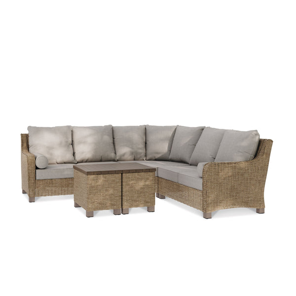 CANVAS Moraine All-Weather Wicker Outdoor/Patio Sectional Set, UV-Resistant Cushions, 5-pc L7