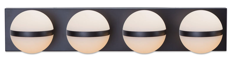 Canvas Orion 4-Light Vanity with Acrylic Glass, Black, 25-in H1