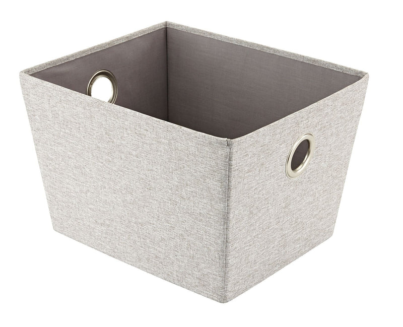 CANVAS Piper Rectangular Fabric Basket, Grey, 13.4 x 11 x 9-in K9