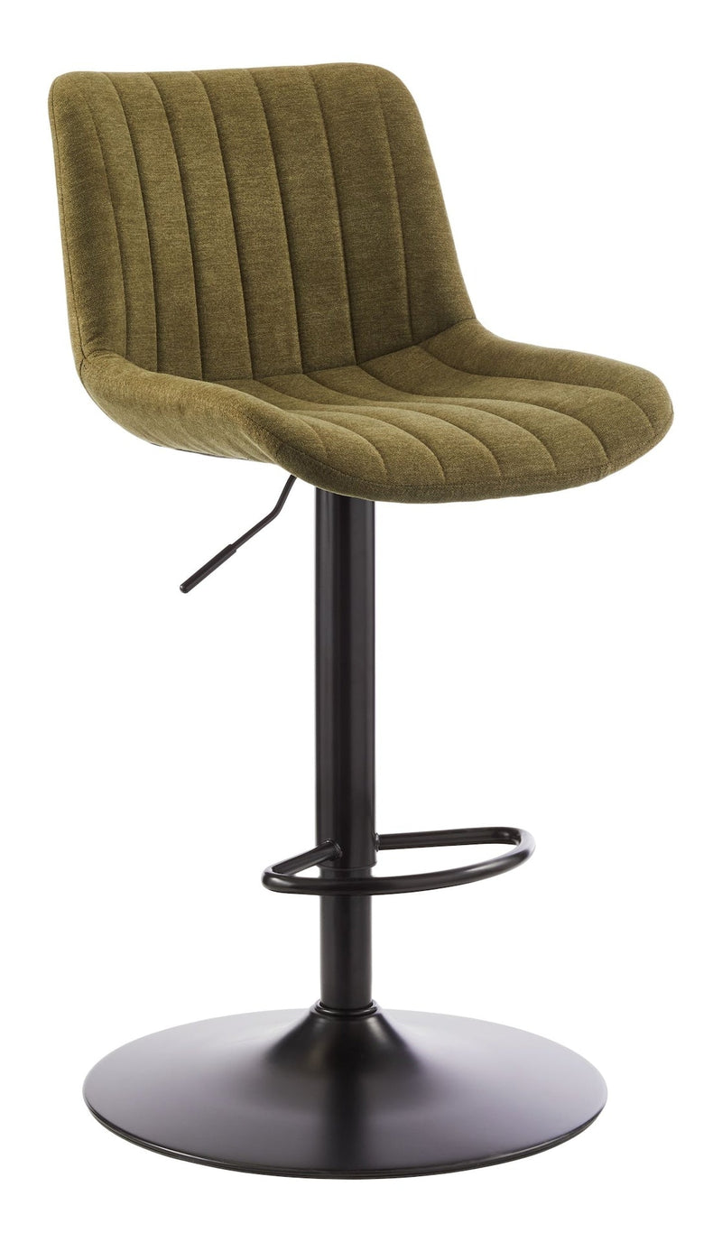 Canvas Rory Adjustable Height Gas-Lift Swivel Bar Stool, Green V6