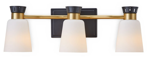 Canvas Springwater 3-Light Vanity with Opal Glass, Black C7