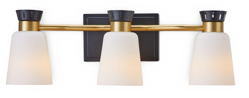 Canvas Springwater 3-Light Vanity with Opal Glass, Black C7
