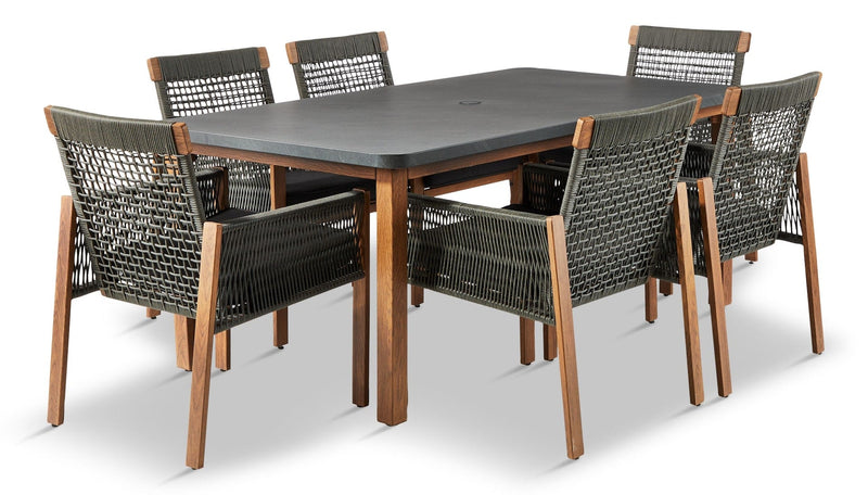 CANVAS Vernon All-Weather Wicker Casual Outdoor/Patio Dining Set, 7-pc H1