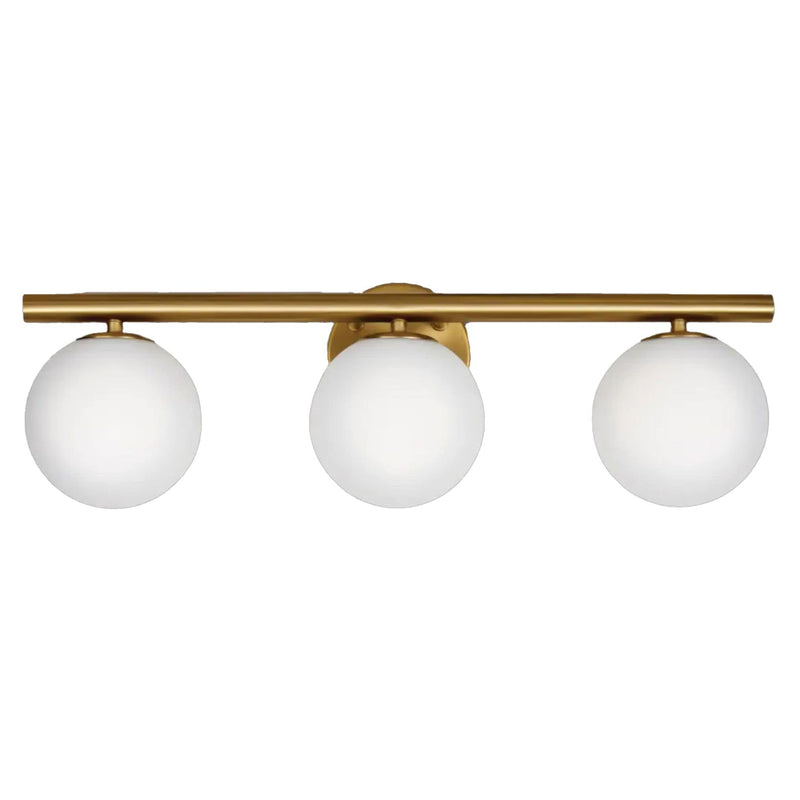 CANVAS Winslow 3-Light Vanity Light Fixture with Opal Glass Shades, Brushed Gold Q8